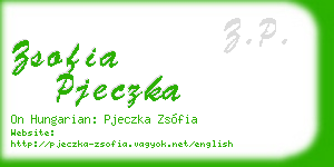 zsofia pjeczka business card